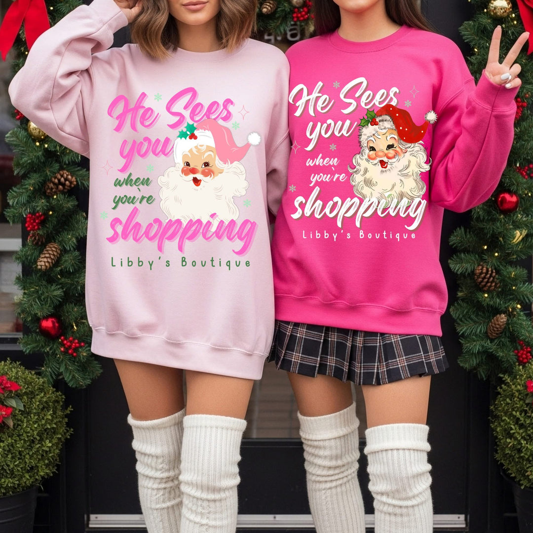 Pink Libby's Boutique Shopping Sweatshirt