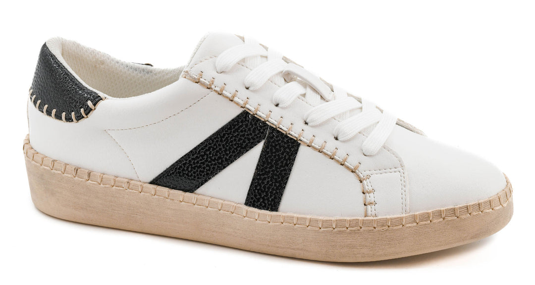 White Sneaker w/Black Stripes