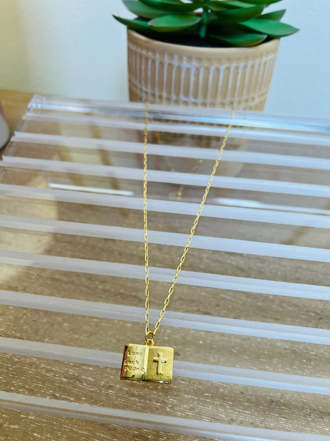 Gold Bible Necklace