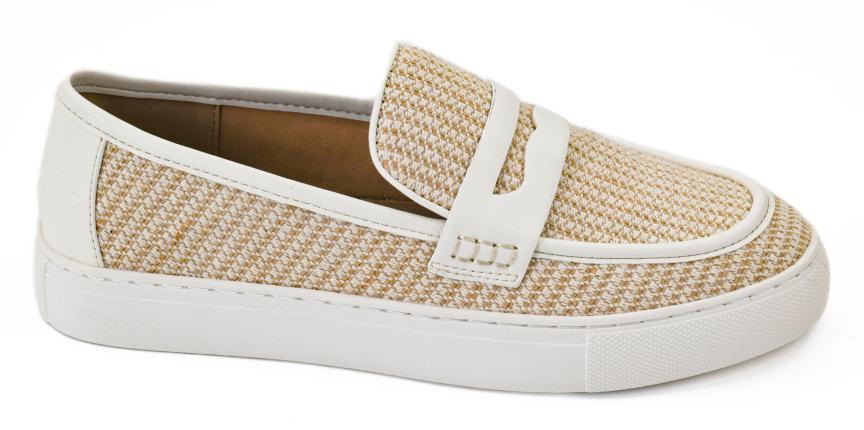 Pre-Order: White Combo Slip-On
