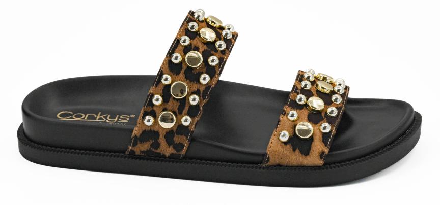 Pre-Order: Animal Print Rhinestone Sandals