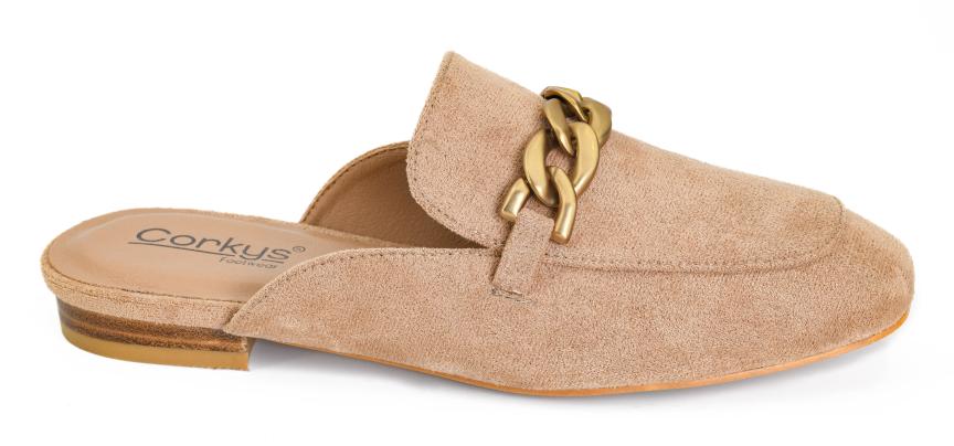 Pre-Order: Camel Faux Suede Mule