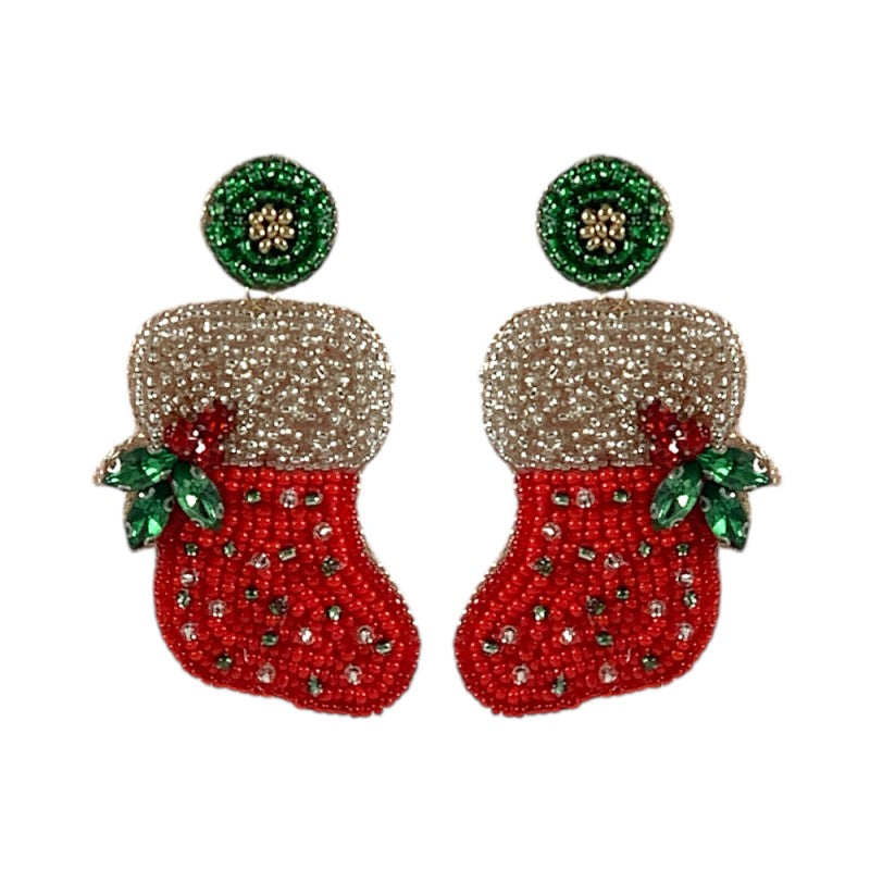 Seed Bead "Stocking" Earrings