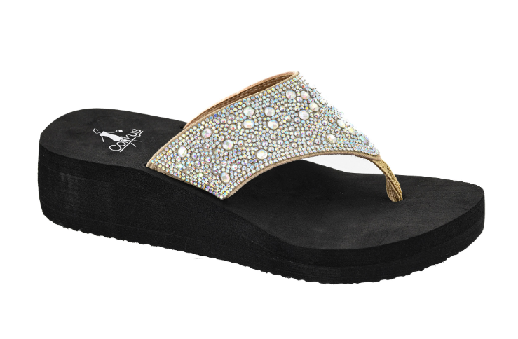 Black Platform w/Rhinestone Detail