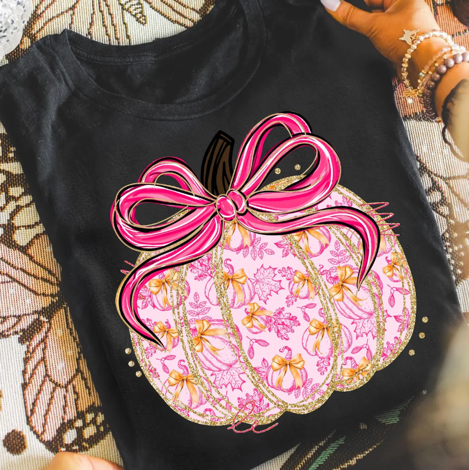 Black Pink Coquette Pumpkin Tee/Sweatshirt