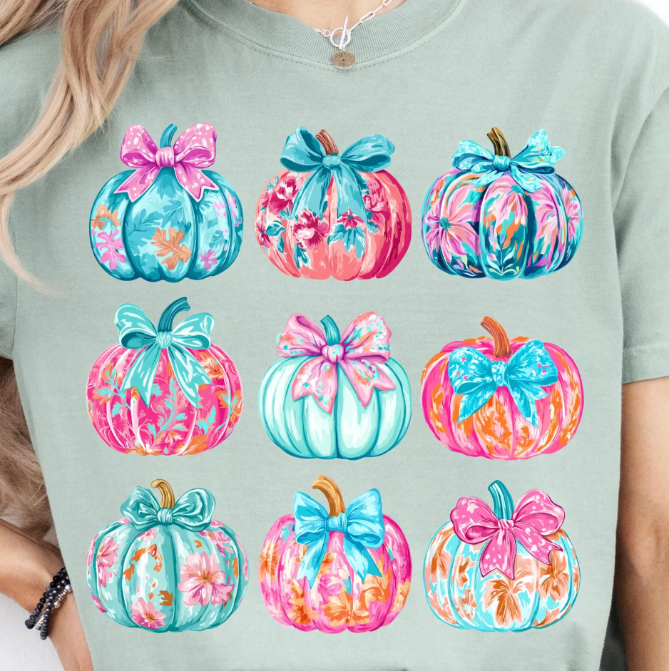 Sage Multi Neon Pumpkins Tee/Sweatshirt