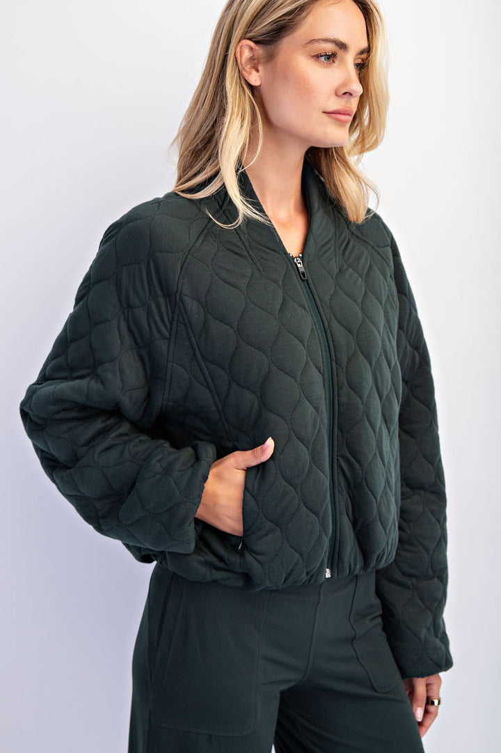 Quilted Bomber  - 2 Color Options