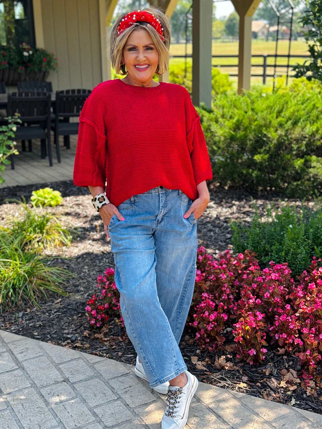 Dolman Sleeve Knitted Boxy Sweater Top - 3 Color Options - Small Through Extended Sizes