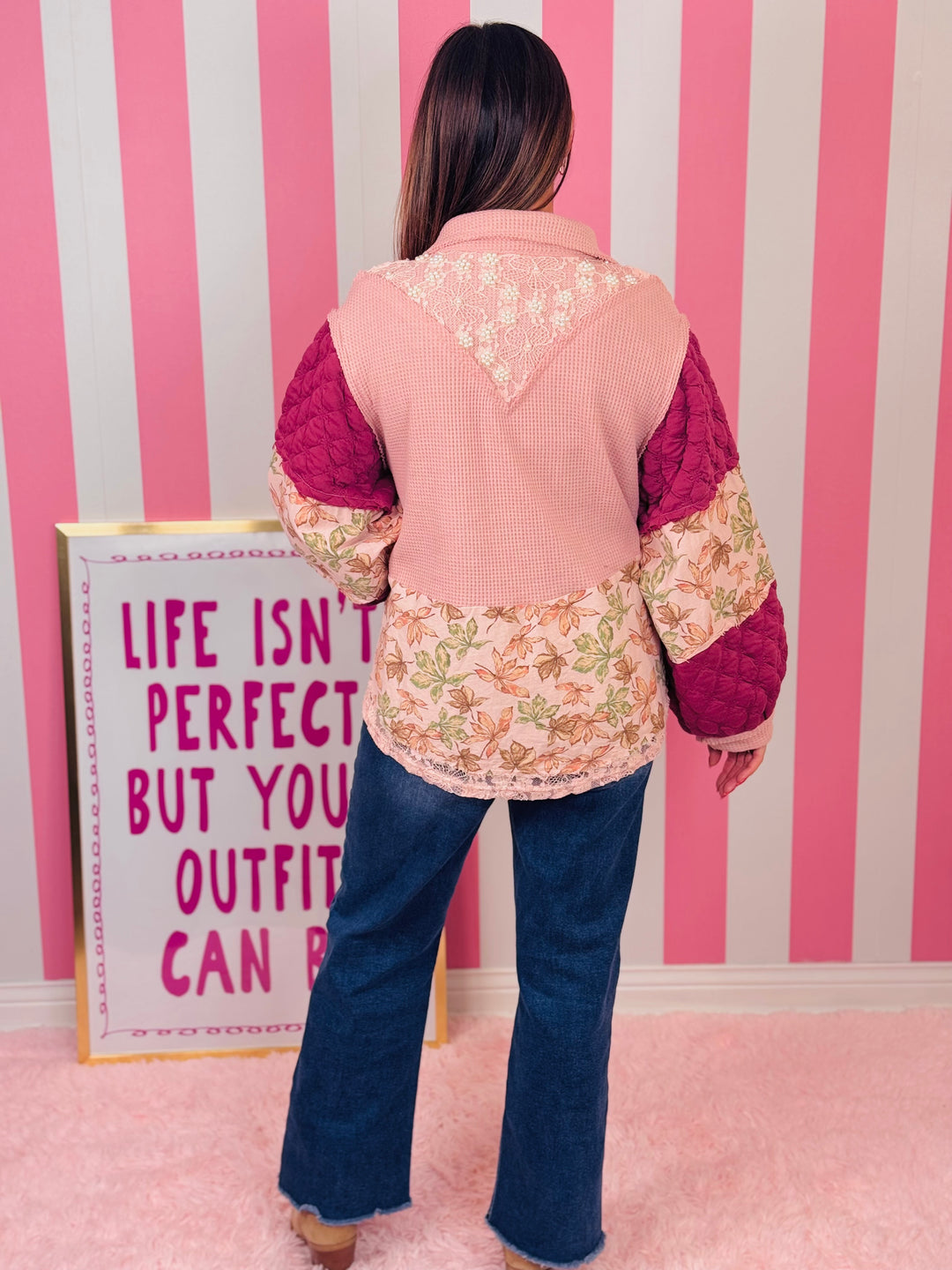Mauve Balloon Sleeve Jacket