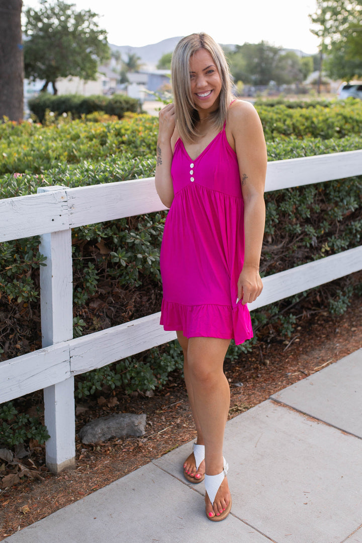 Krista Tunic Dress in Fuchsia