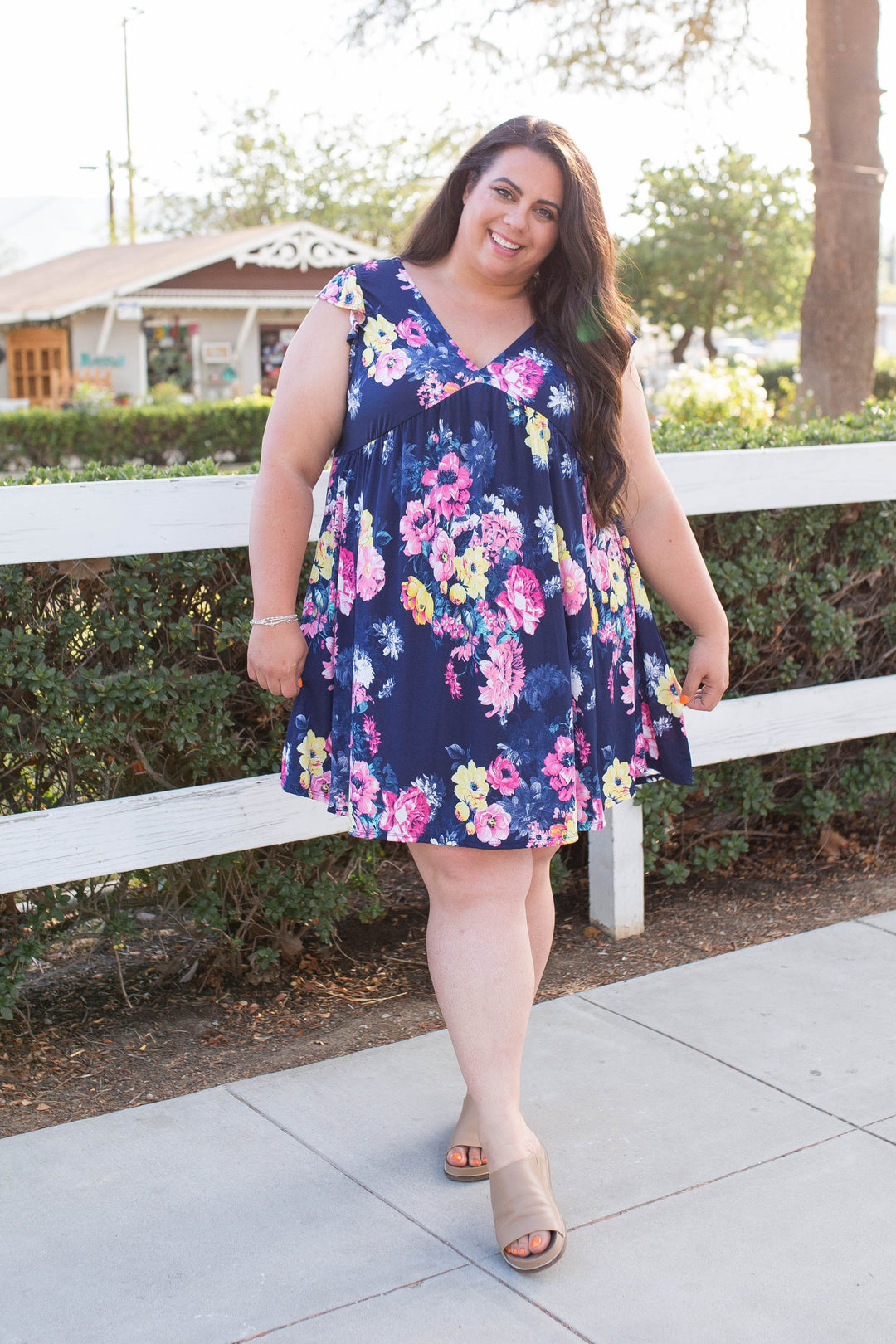 Navy Blooms Summer Dress