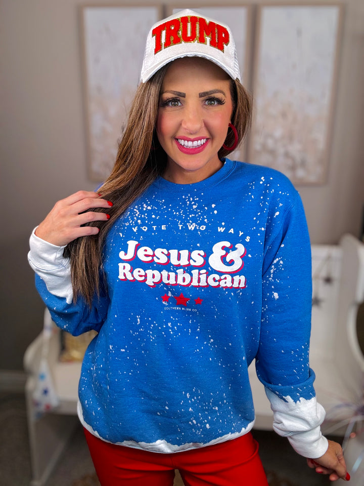 Jesus & Republican Bleached Sweatshirt - Final Sale