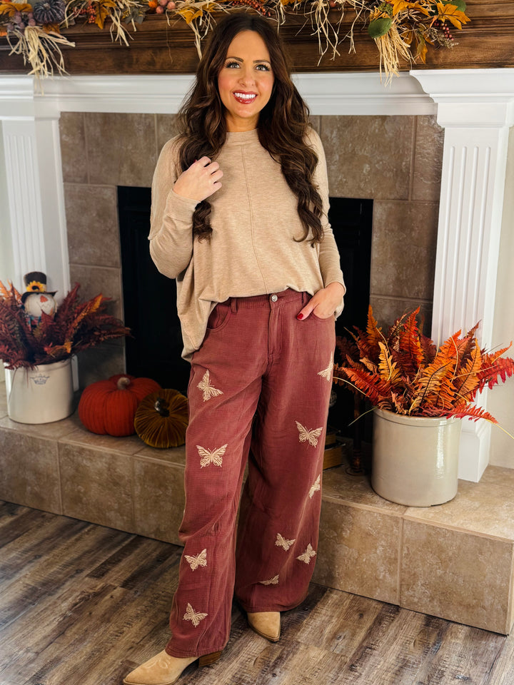 Long Sleeve Sweater w/Exposed Seams - 2 Color Options