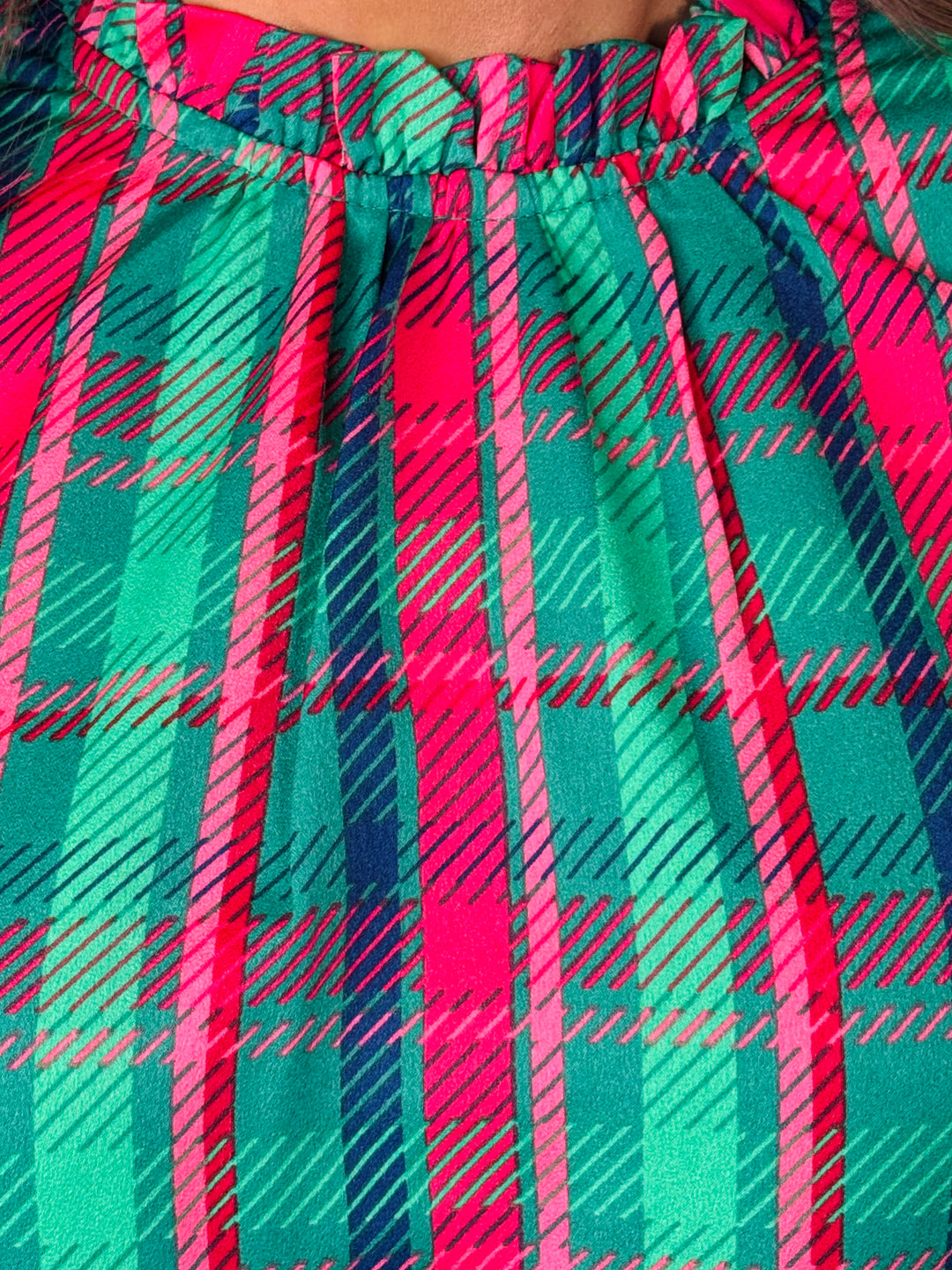 Green Libby Plaid About You Dress - Small Through Extended Sizes