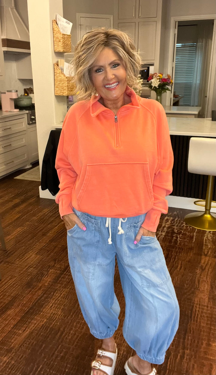 Funnel Neck Quarter Zip-2 color options