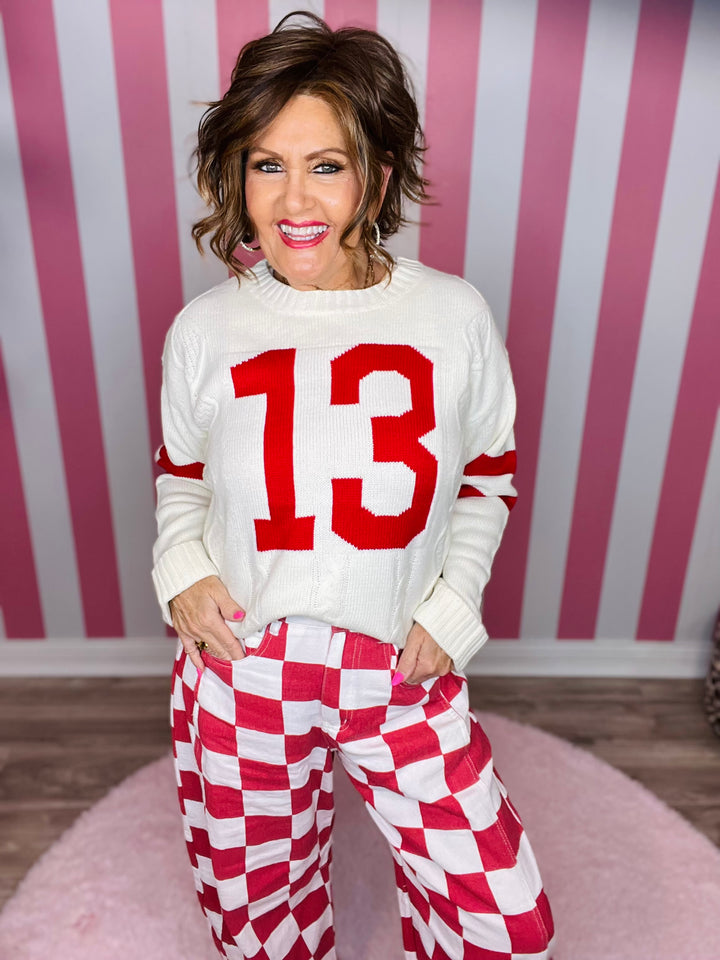 Cream and Red 13 Sweater