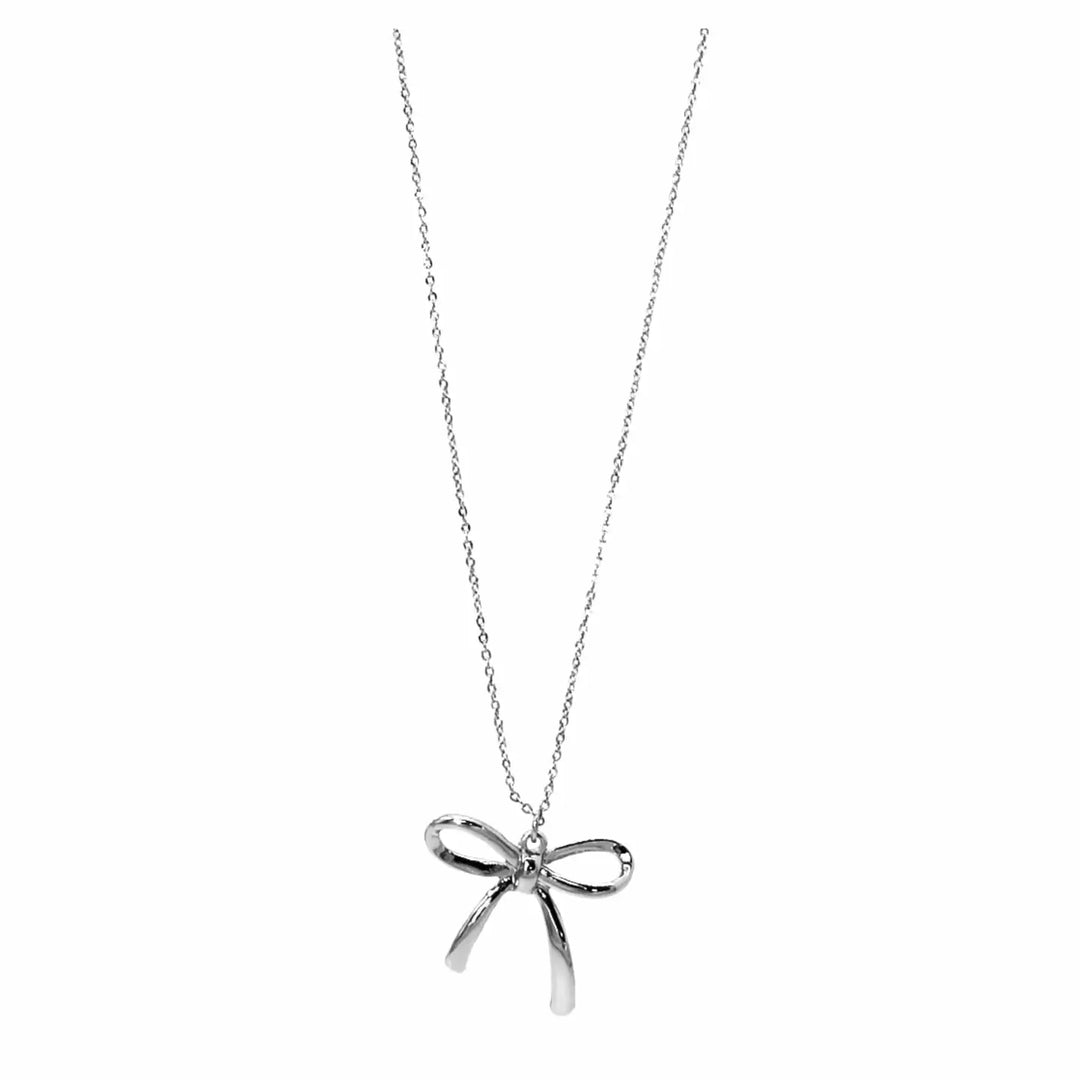 Bow Necklace-Gold and Silver