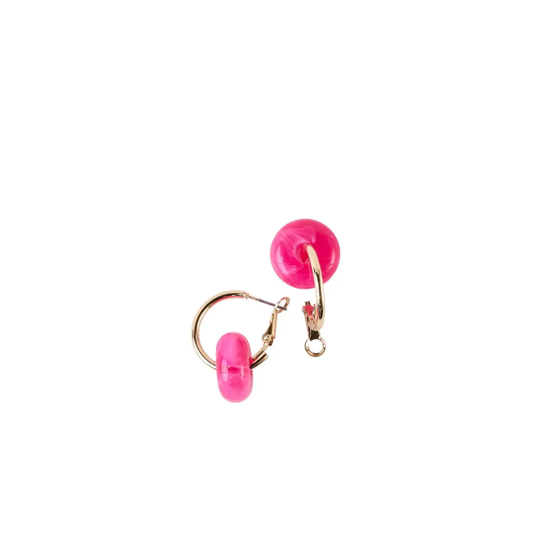 Marble Beaded Hoop Earring-4 Color Options