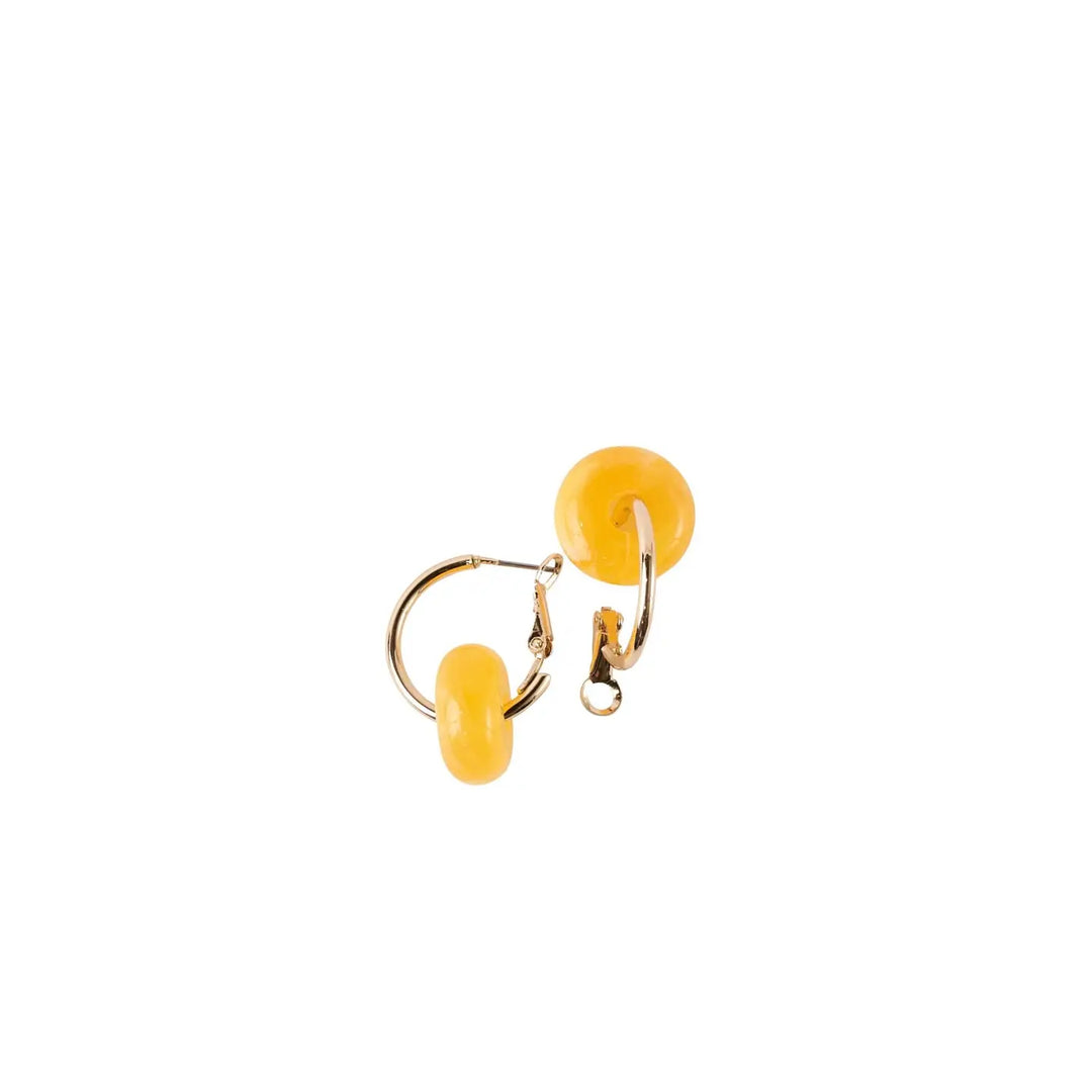 Marble Beaded Hoop Earring-4 Color Options