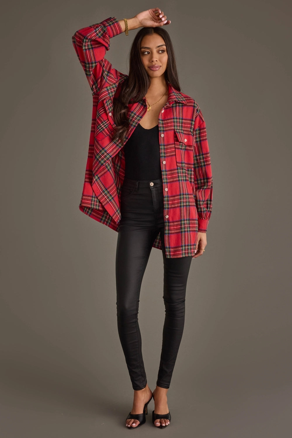 Boyfriend Flannel-Red Plaid