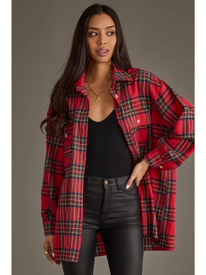 Boyfriend Flannel-Red Plaid