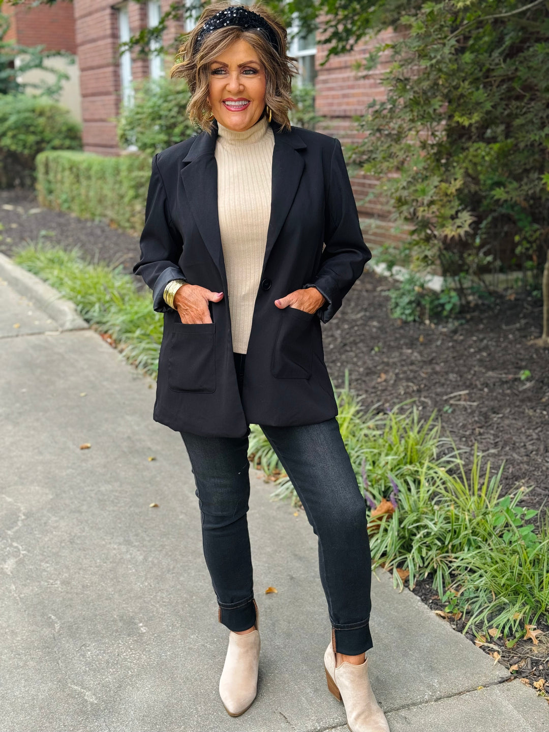 Black Boyfriend Blazer - Small Through Extended Sizes