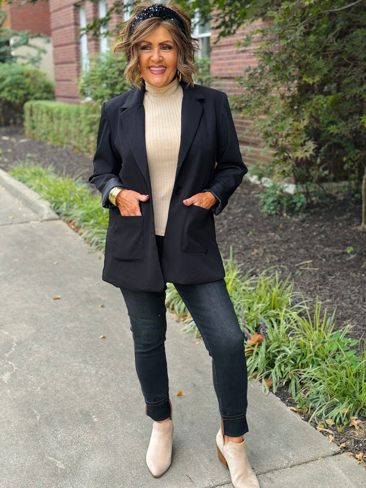 Black Boyfriend Blazer - Small Through Extended Sizes