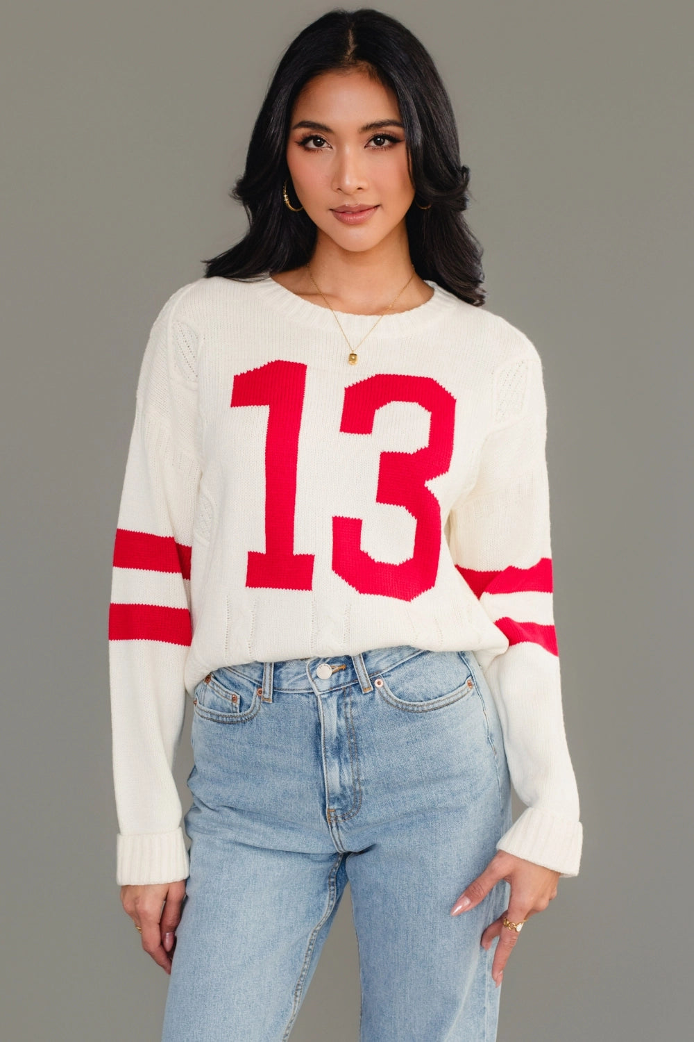 Cream and Red 13 Sweater