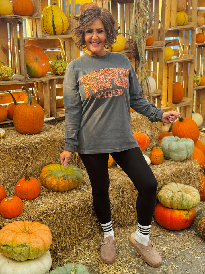 Pepper Pumpkin Spice Leopard Long Sleeve Tee - Small Through Extended Sizes