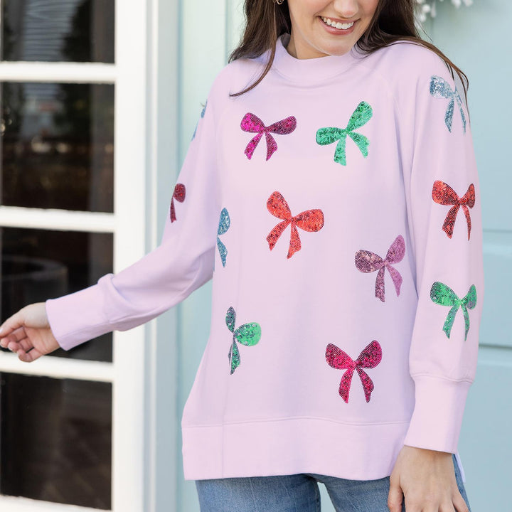 Pink Katie Bows Sweatshirt - Small Through Extended Sizes