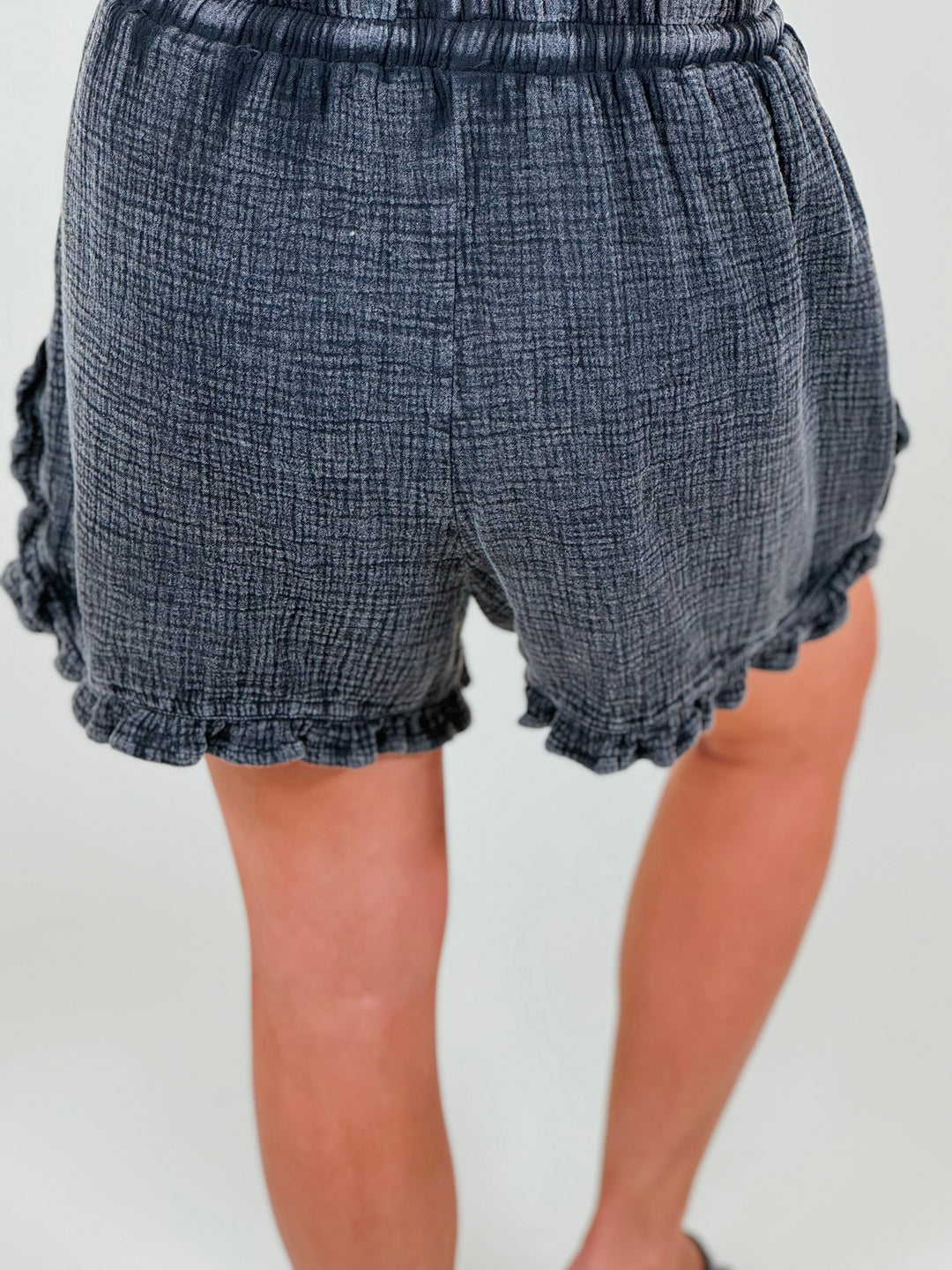 Mineral Washed Cotton Gauze Shorts - 2 Color Options - Available Small Through Large