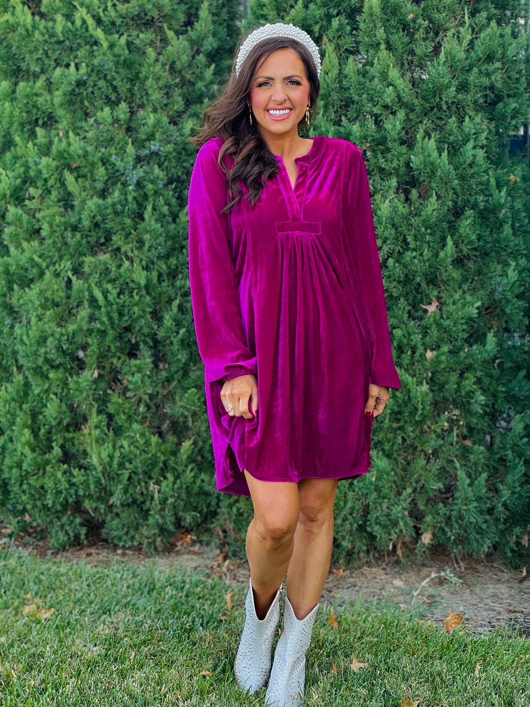 Long Sleeve Soft Velvet Tunic Dress - 5 Color Options - Small Through Extended Sizes