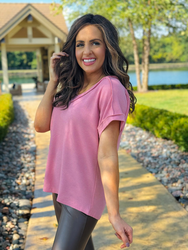 Lucy Waffle Knit Top - 3 Color Options - Small Through Extended Sizes