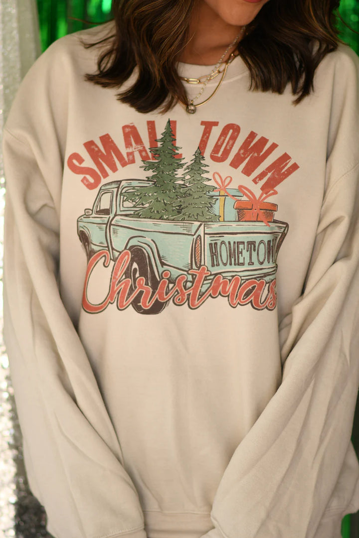 Tan Small Town Christmas - 2 Style Options - Small Through Extended Sizes - FINAL SALE