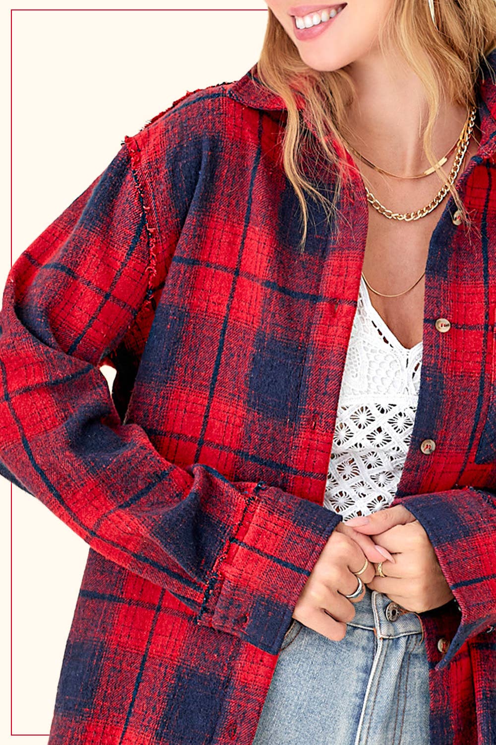 Soft Fabric Plaid Mineral Washed Button Down Shirt-3 Color Options