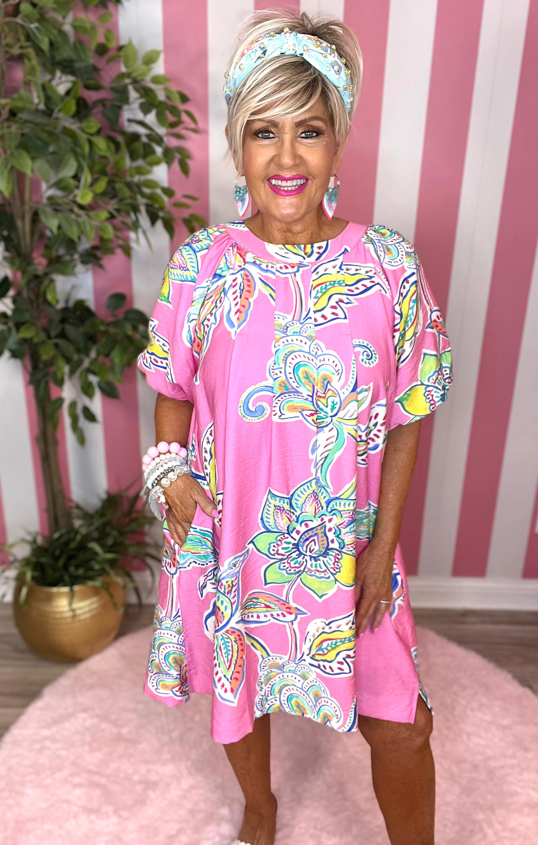 Paisley Dress-Pink