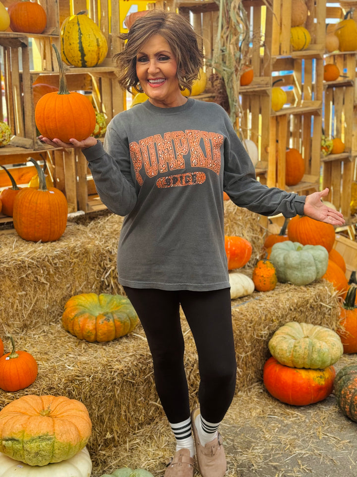 Pepper Pumpkin Spice Leopard Long Sleeve Tee - Small Through Extended Sizes