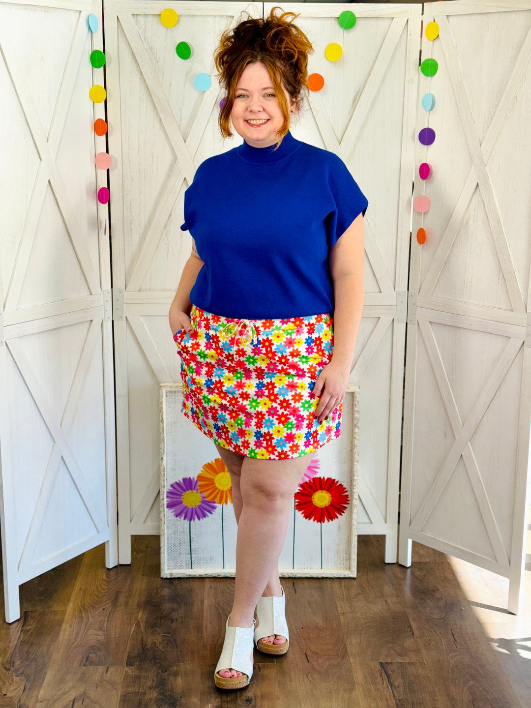 Bright Blooms Floral Skort - Available S - Extended Sizes