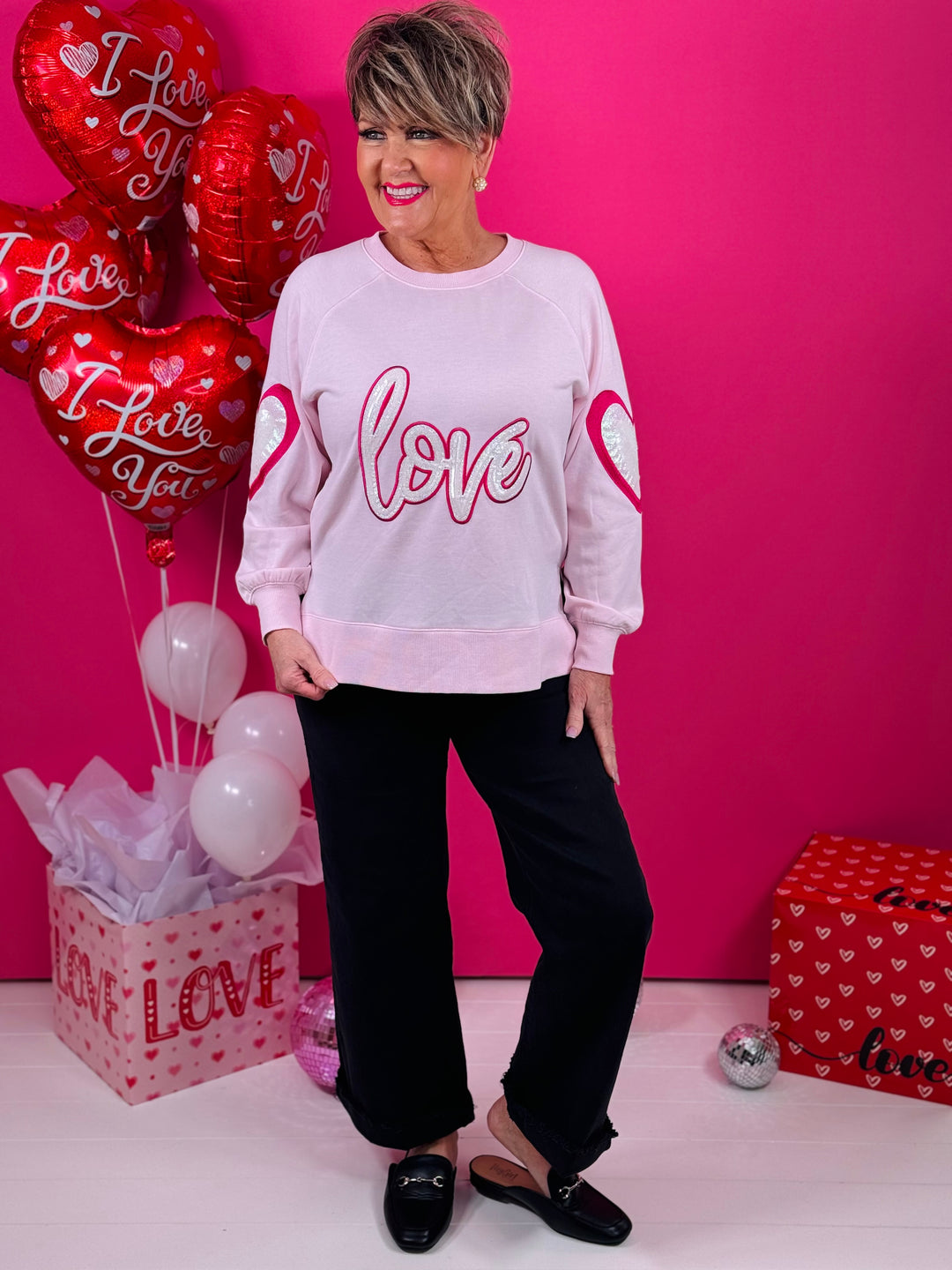 Pink Katie Love Sweatshirt - Small Through Extended Sizes