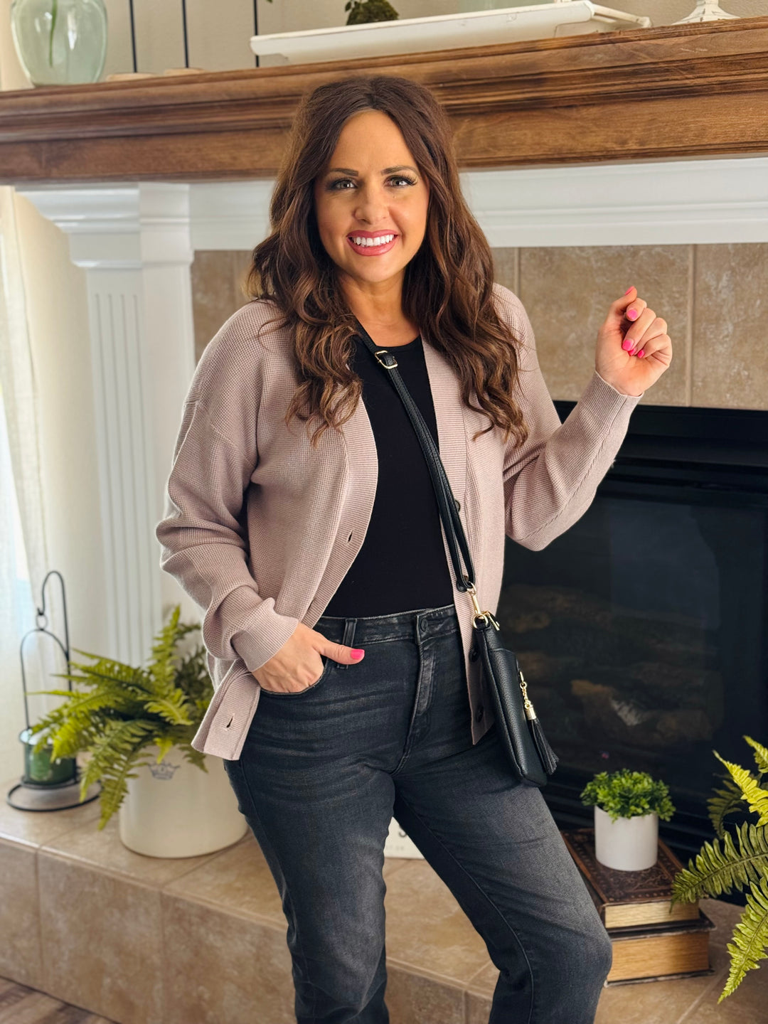 Drop Shoulder Sweater Cardigan - 5 Color Options