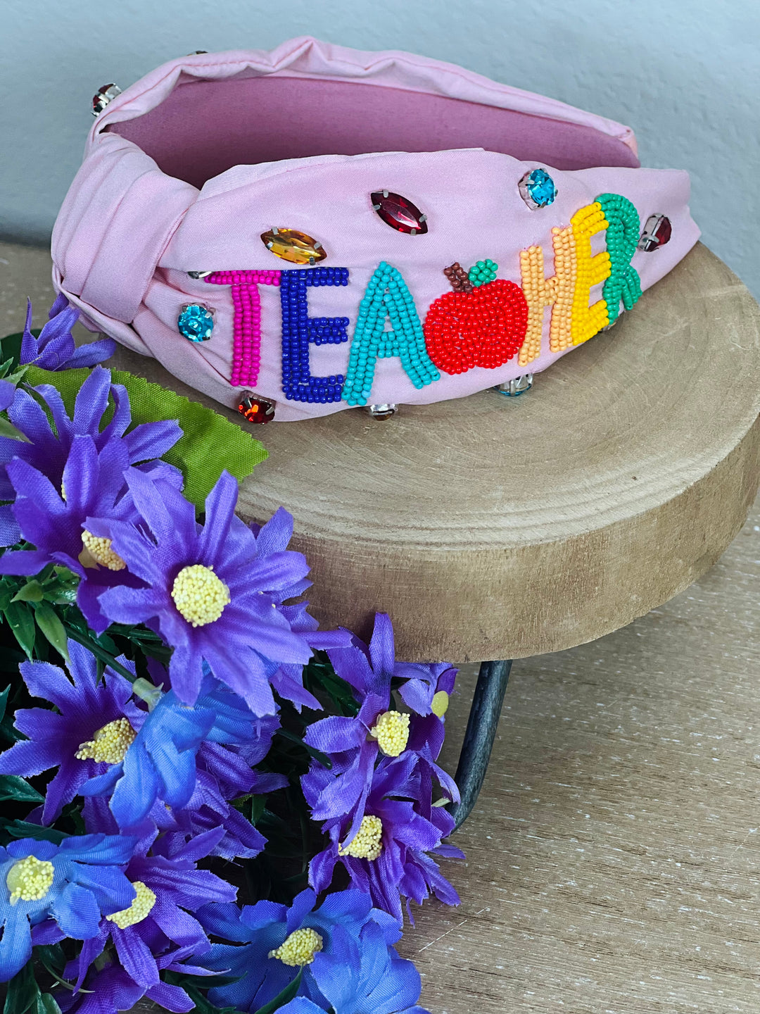 "Teacher" Seed Beed Headband