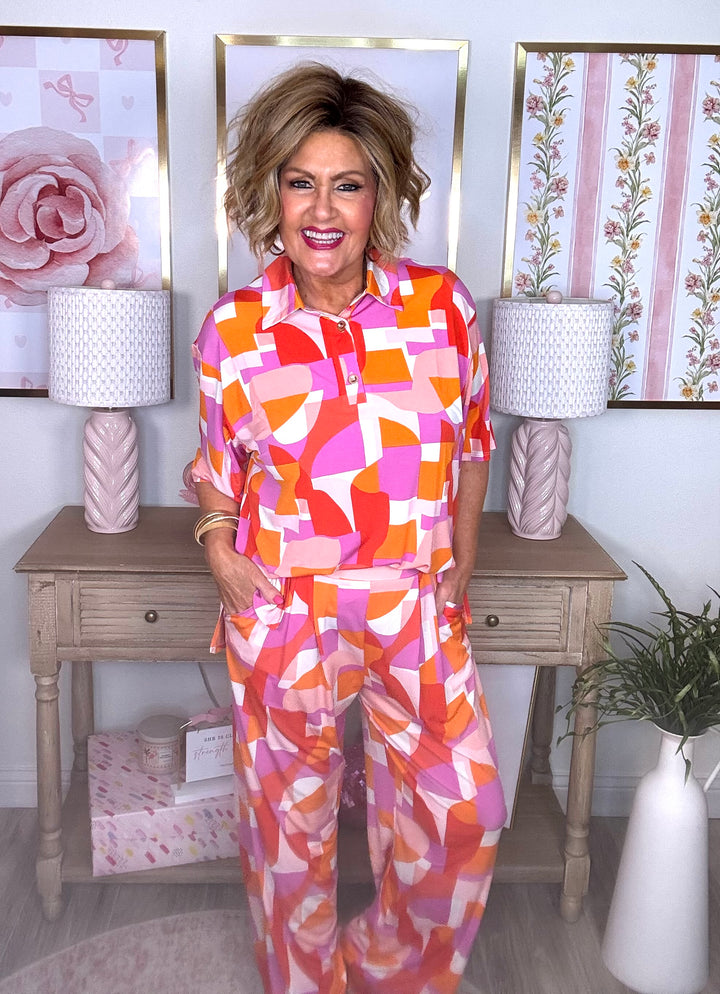 Red Pink Ocean Tide Set