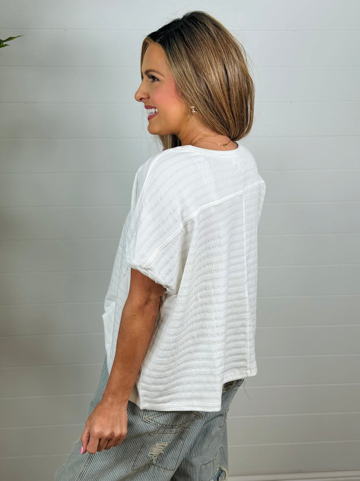Pre-Order: Textured Loose Fit Top - 2 Color Options