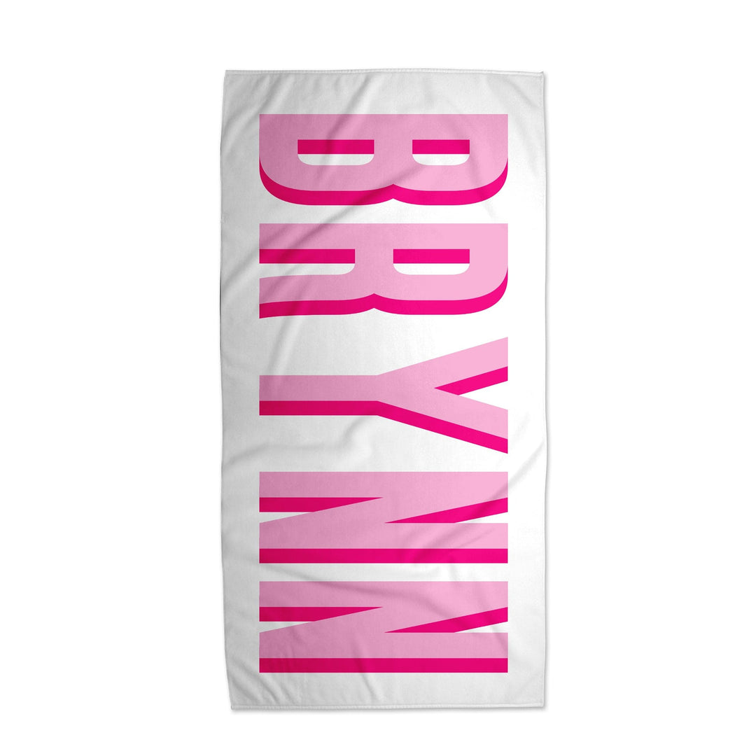 Hot Pink Beach Towel with Name