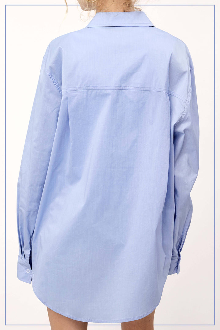 Classic Collared Button Down Poplin Shirts - 2 Color Options
