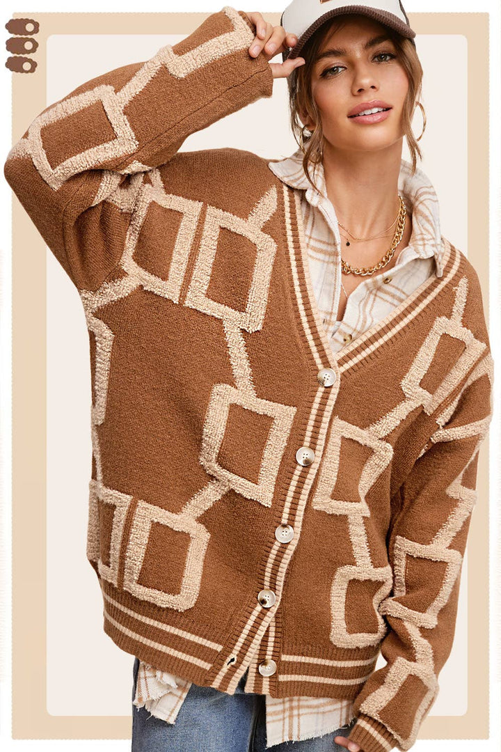 Gucci Loose Fit Drop Shoulder Cozy Knit Cardigan