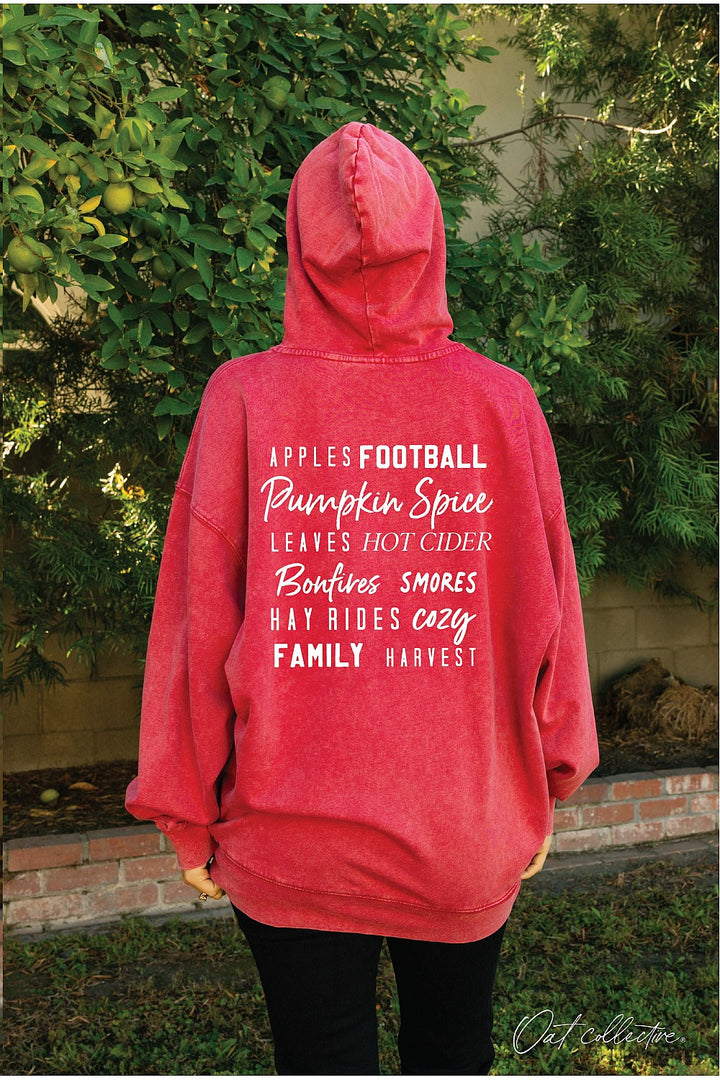 "Hello Fall" Hooded Oversized Jacket - 5 Color Options