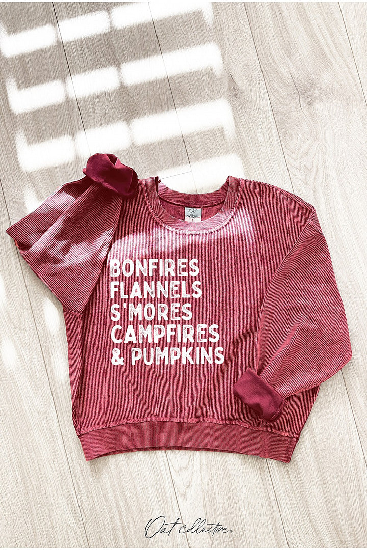 Bonfires Thermal Vintage Pullover - 5 Color Options