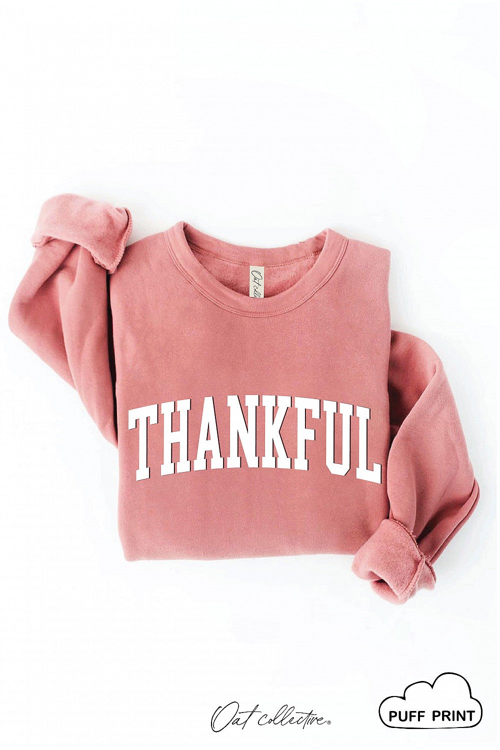 "Thankful" Puff Graphic Sweatshirt - 13 Color Options