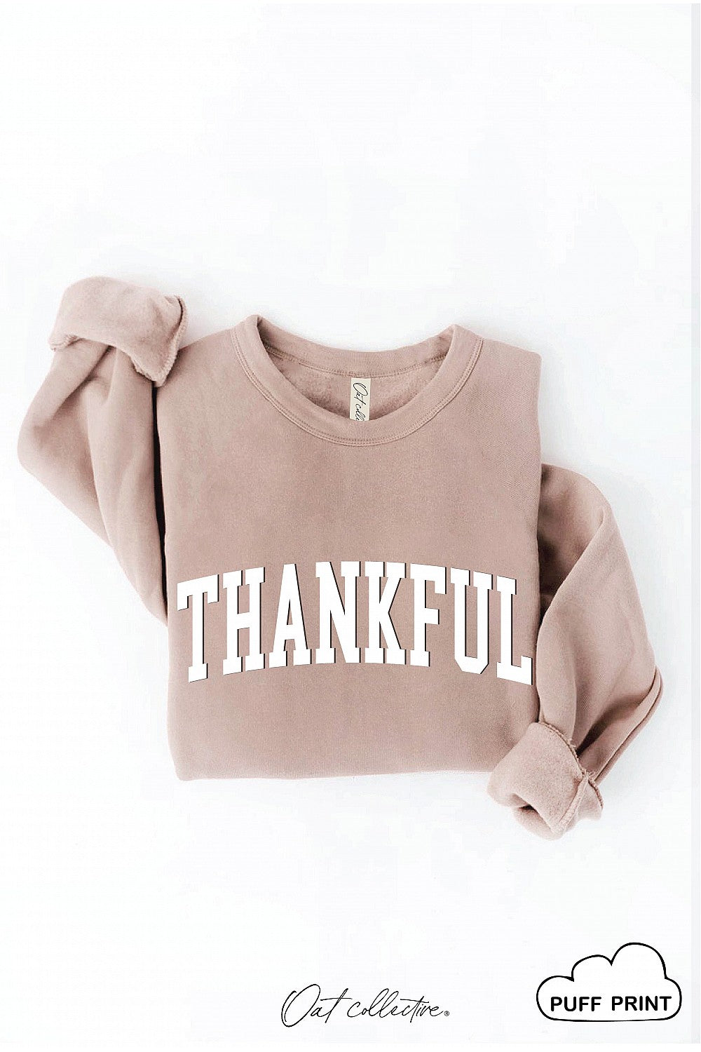 "Thankful" Puff Graphic Sweatshirt - 13 Color Options